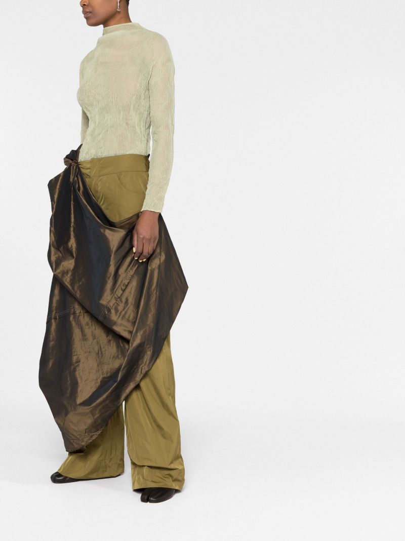 Green Sarong Straight-leg Trousers