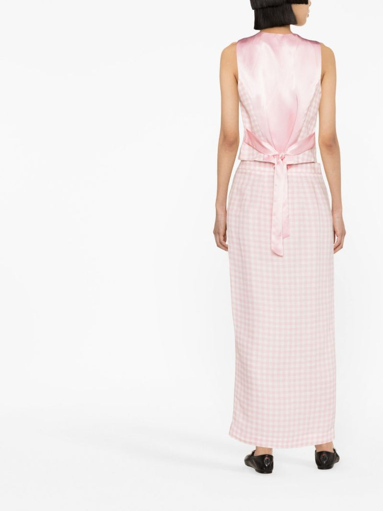 Pink Lili Gingham Wrap Skirt