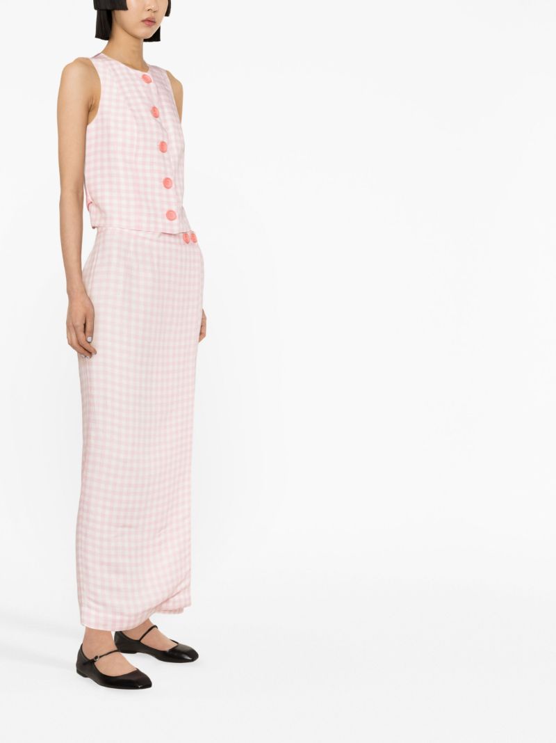 Pink Lili Gingham Wrap Skirt
