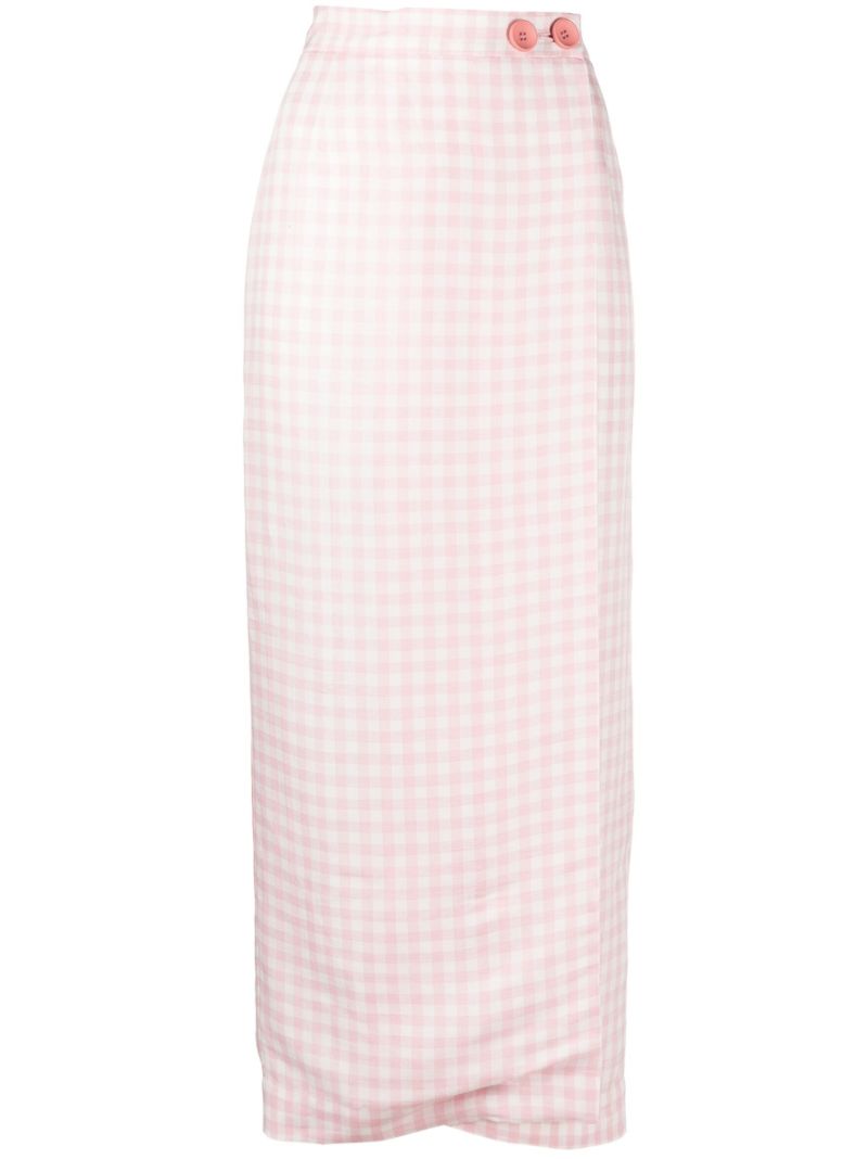 Pink Lili Gingham Wrap Skirt