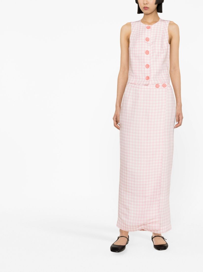 Pink Lili Gingham Wrap Skirt