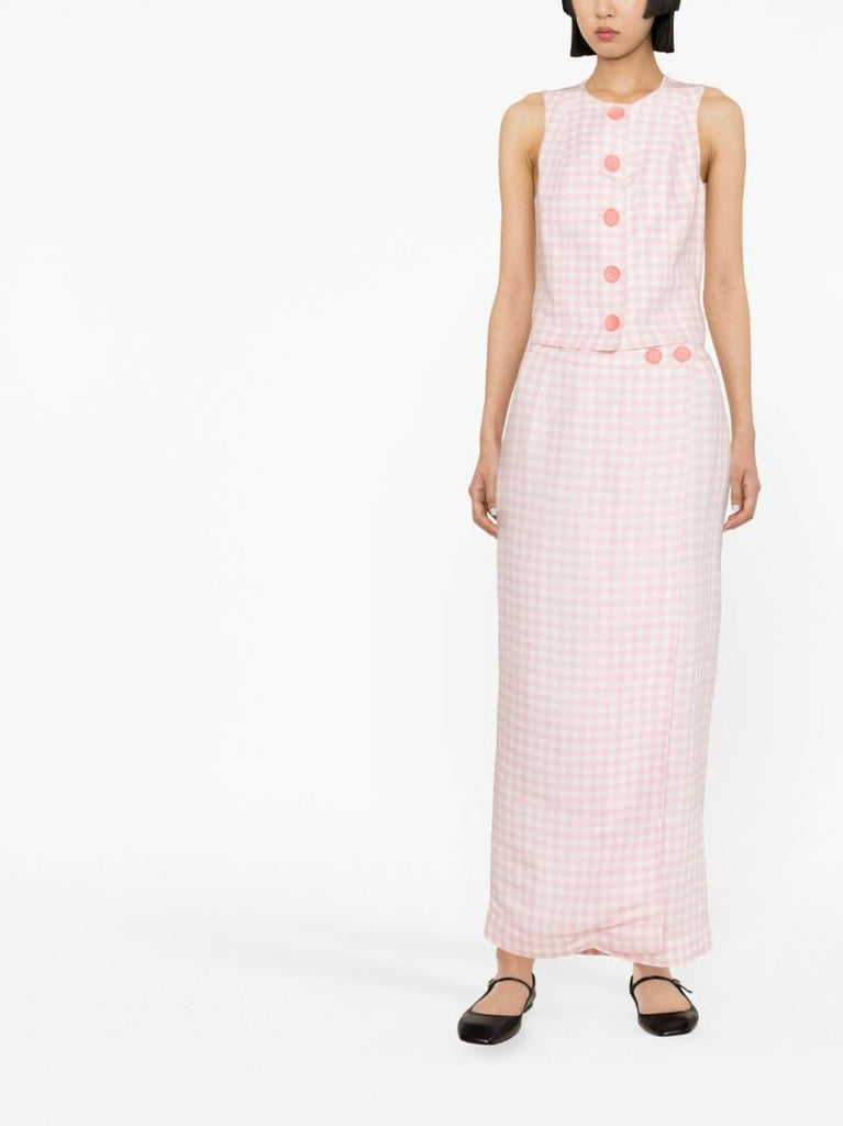 Pink Lili Gingham Wrap Skirt