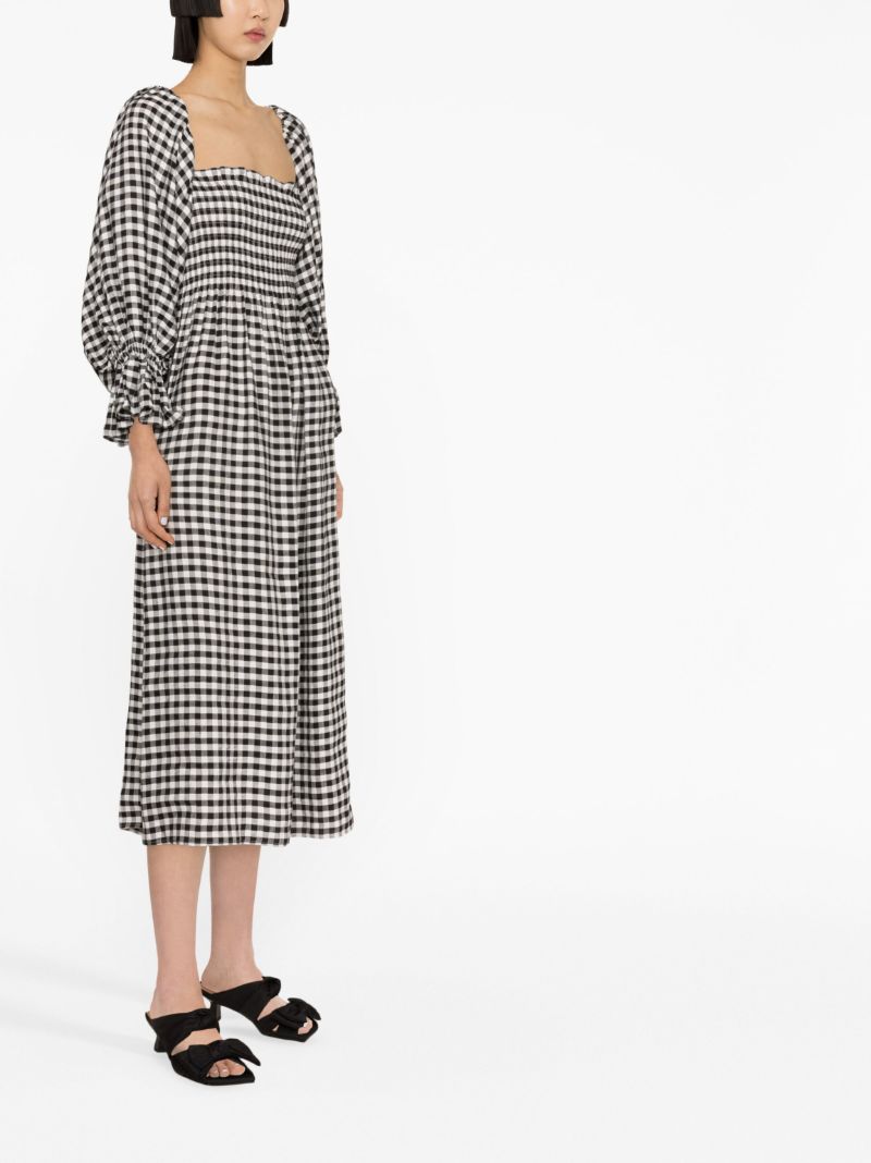 Black Atlanta Gingham Midi Dress