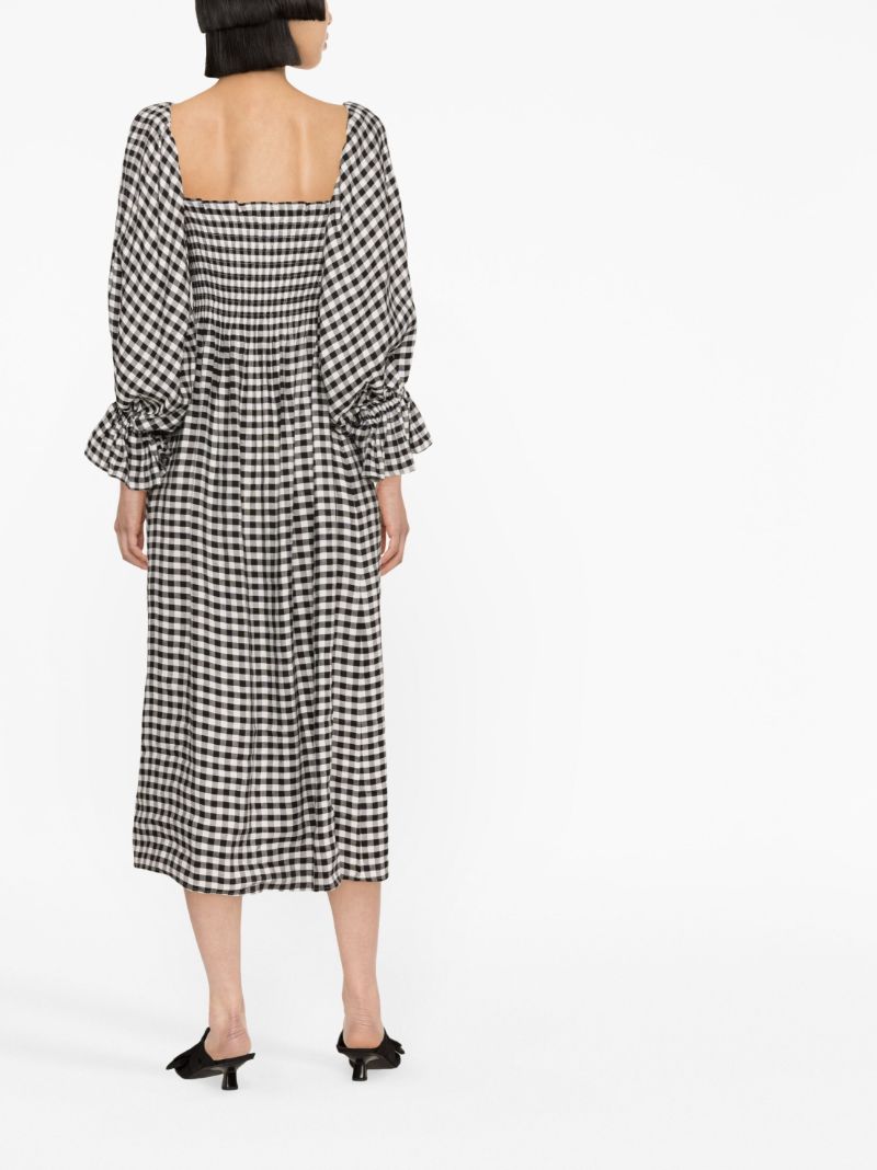 Black Atlanta Gingham Midi Dress