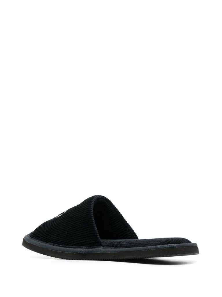 Black Sansindo Tiger Embroidered Slippers