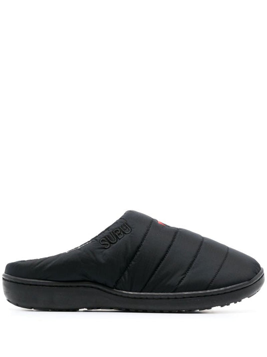 X Subu Black Aurora Winter Logo Patch Sandals
