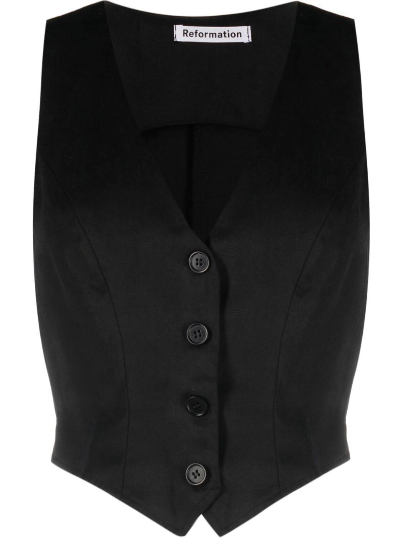 Black Devin V-neck Vest