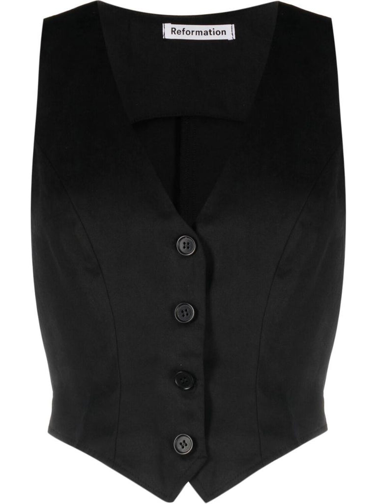 Black Devin V-neck Vest