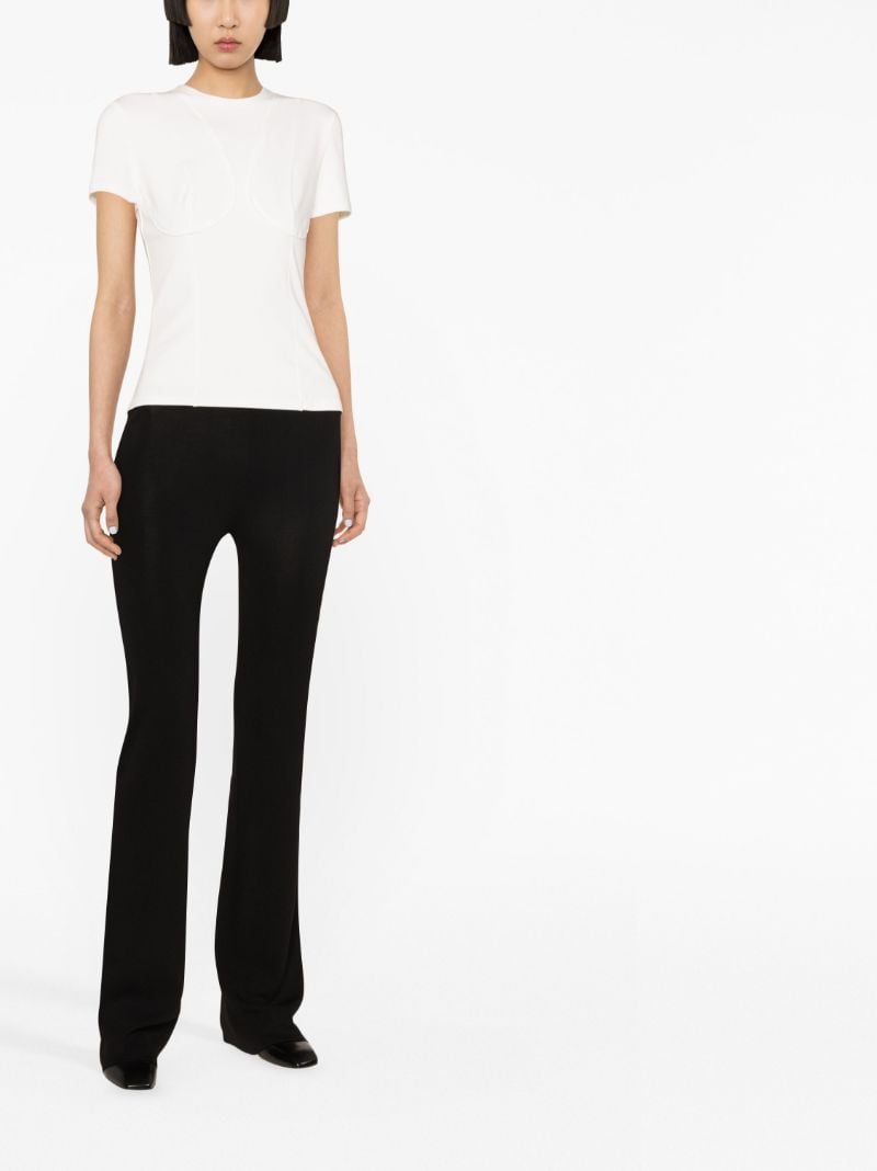 White Cotton Seam Detail T-shirt