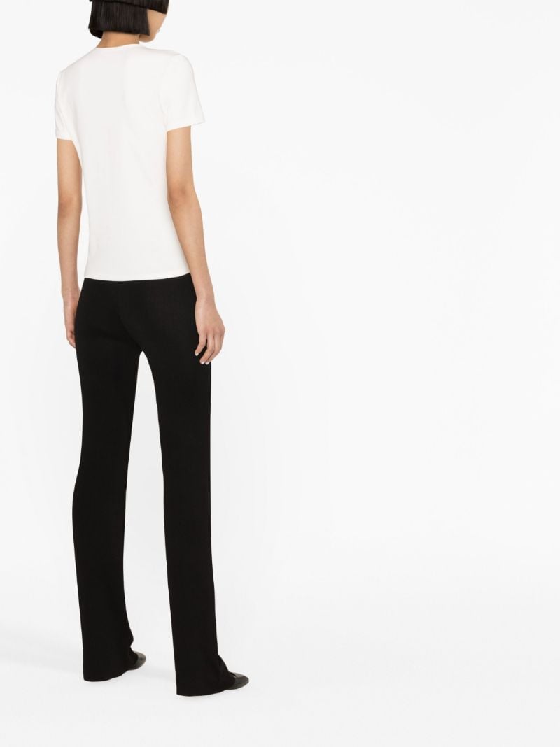 White Cotton Seam Detail T-shirt