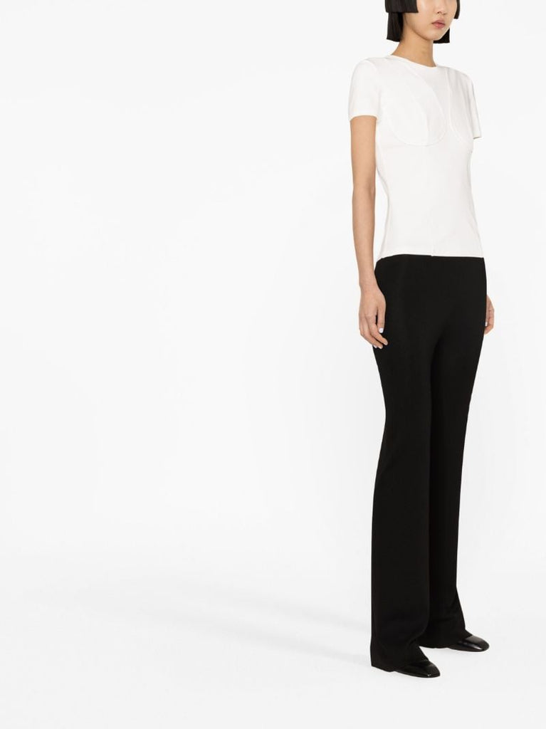 White Cotton Seam Detail T-shirt