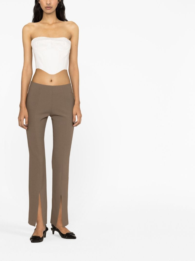 White Raw-edge Denim Corset Top
