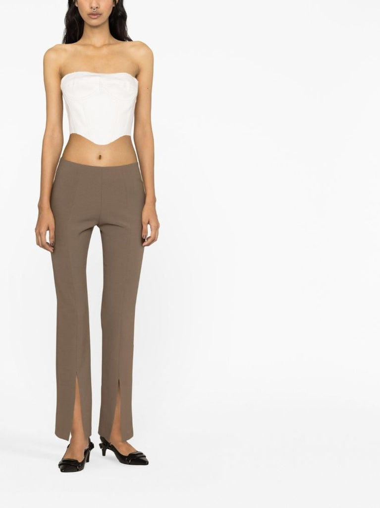 White Raw-edge Denim Corset Top