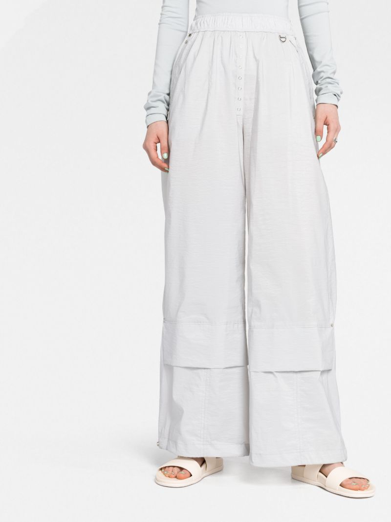 Silver-tone Wide-leg Trousers