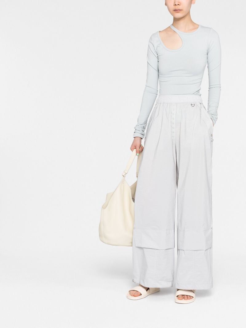 Silver-tone Wide-leg Trousers