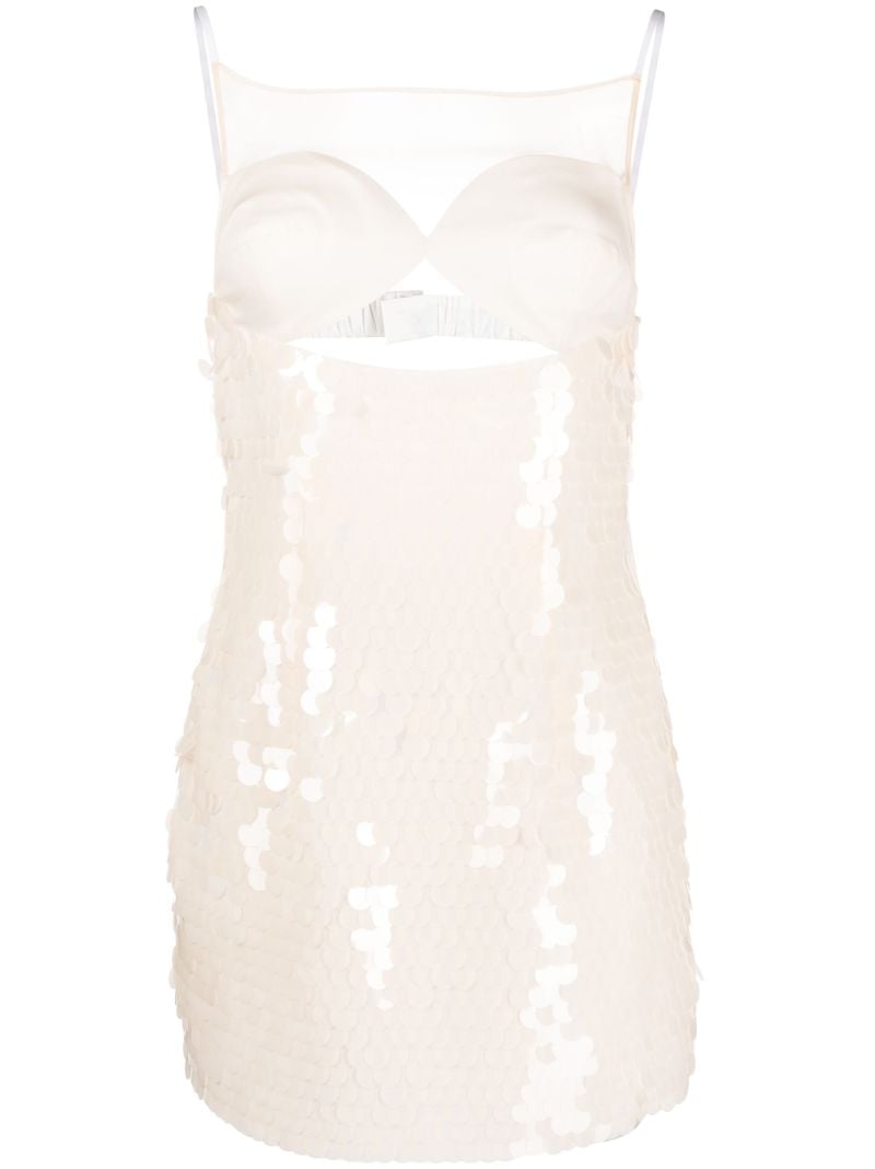 Neutral Sequinned Mini Dress