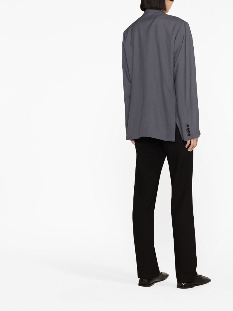 Grey Double Breasted Wool Blazer