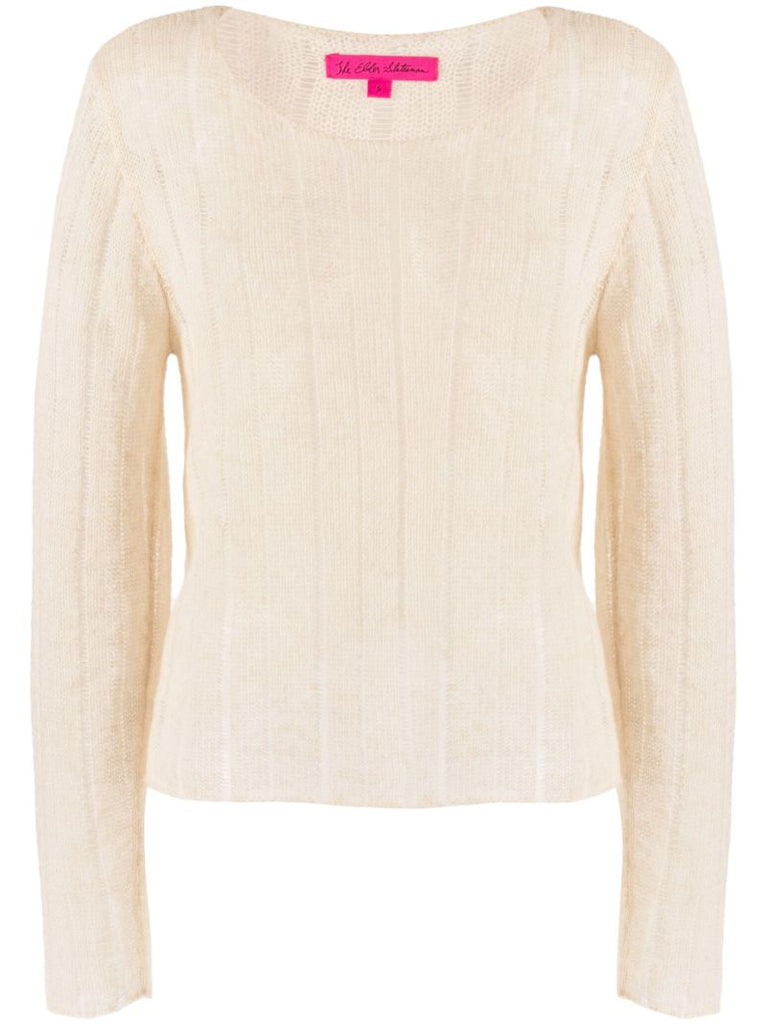 Neutral Sheer Knit Top