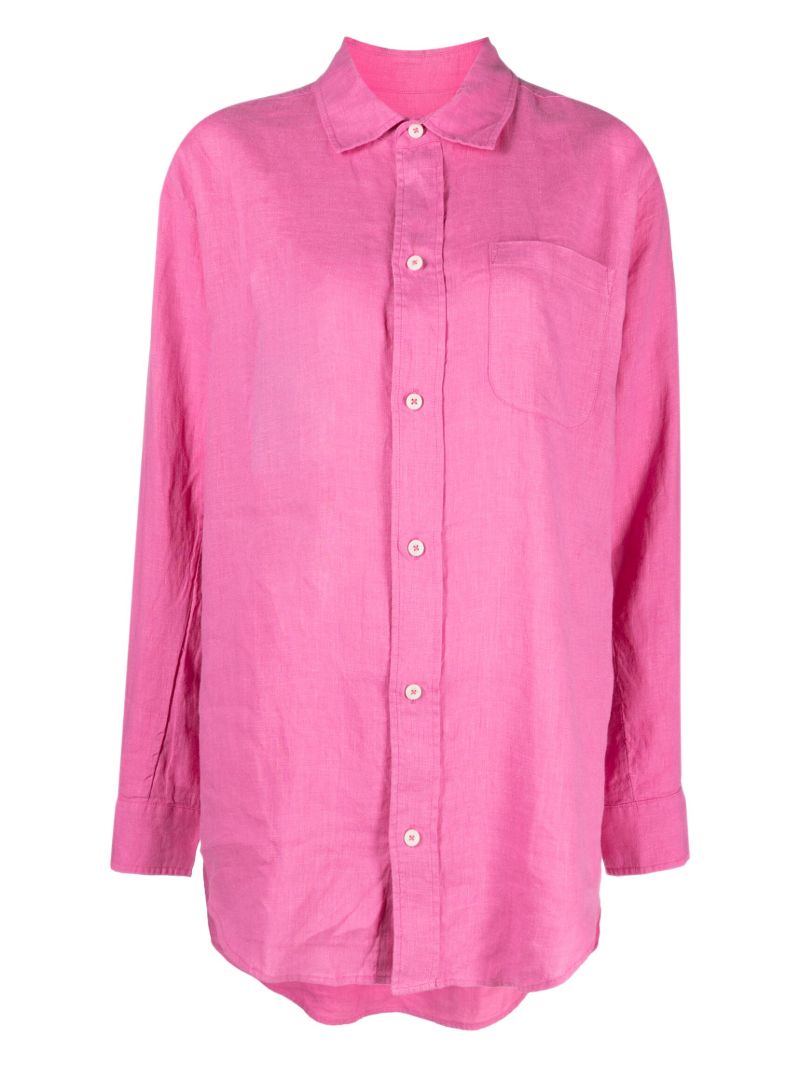 Pink Linen Lounge Shirt