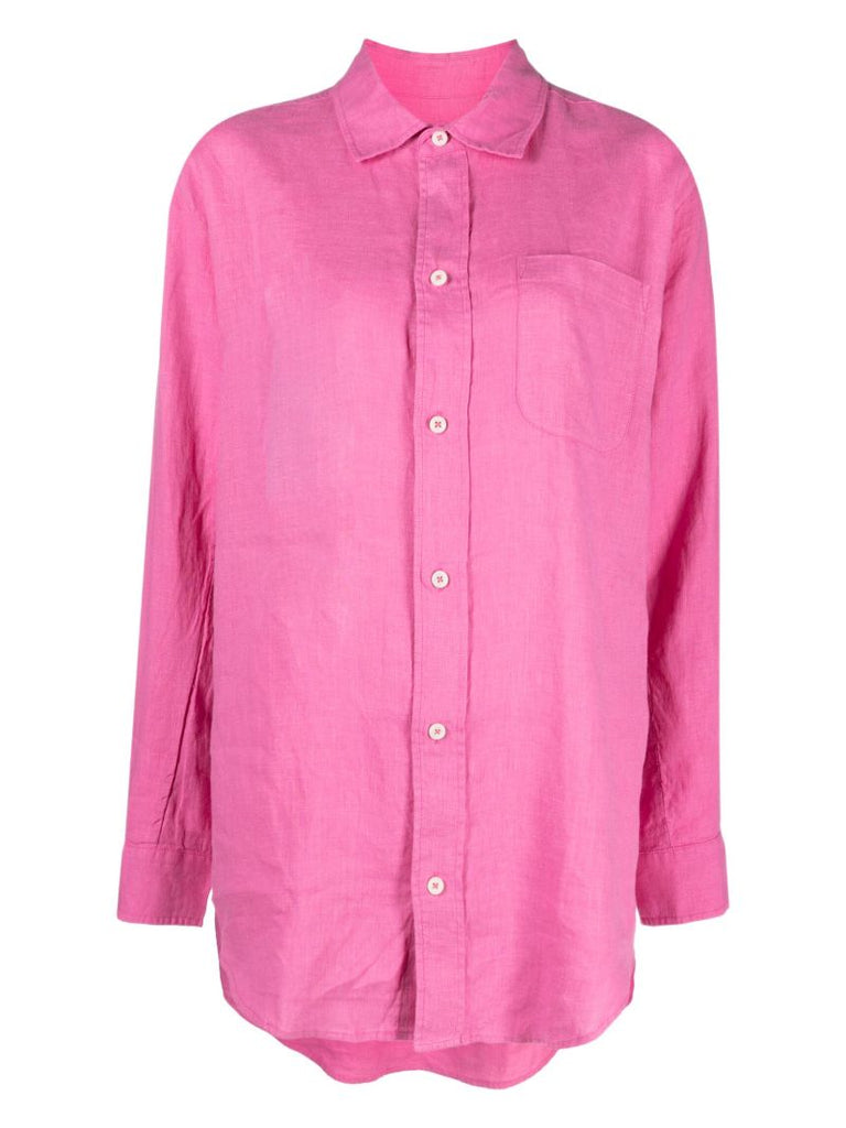 Pink Linen Lounge Shirt