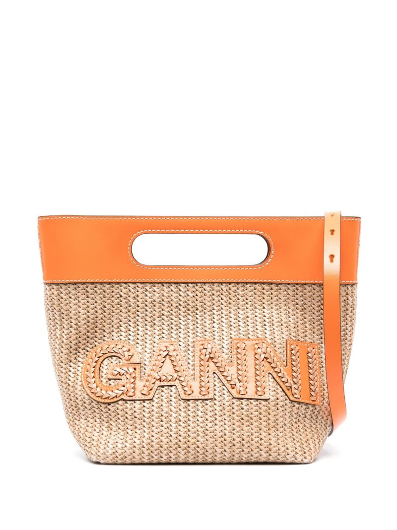 Orange Logo Patch Top Handle Bag