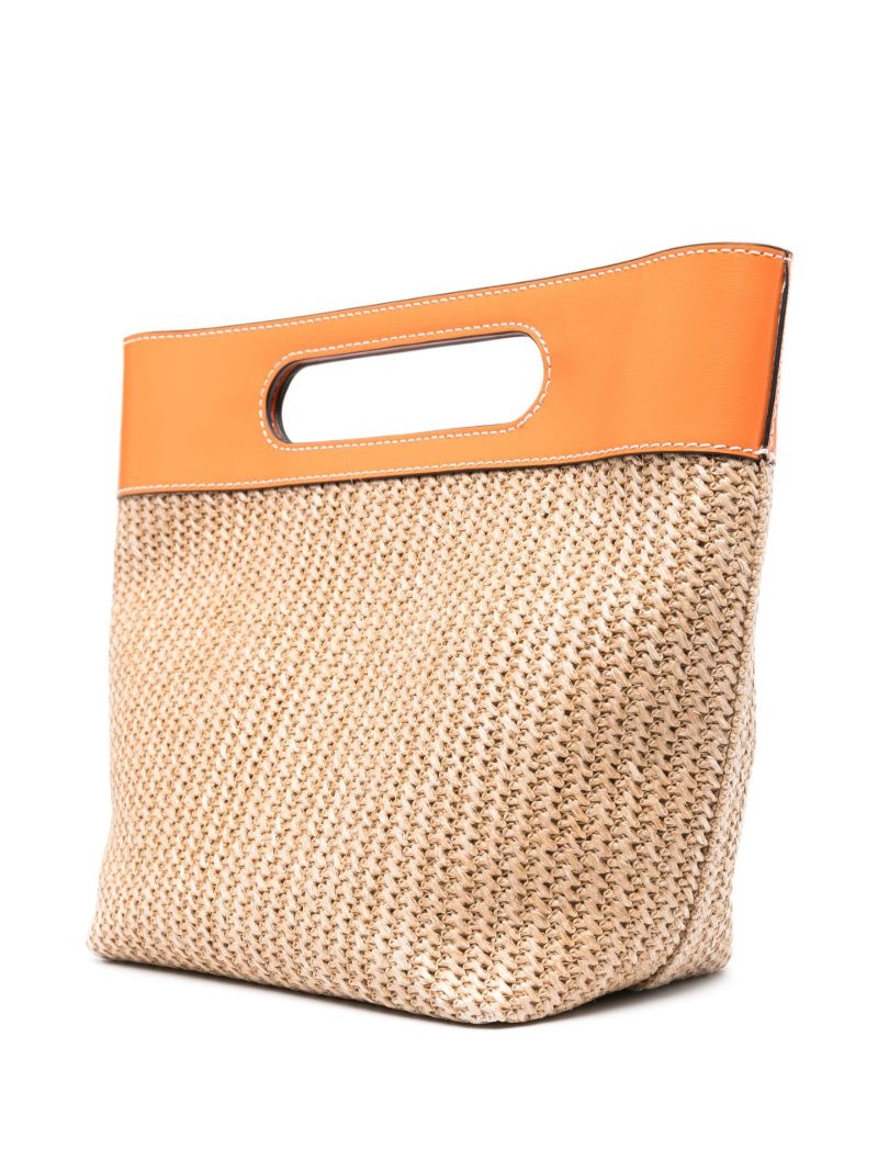 Orange Logo Patch Top Handle Bag