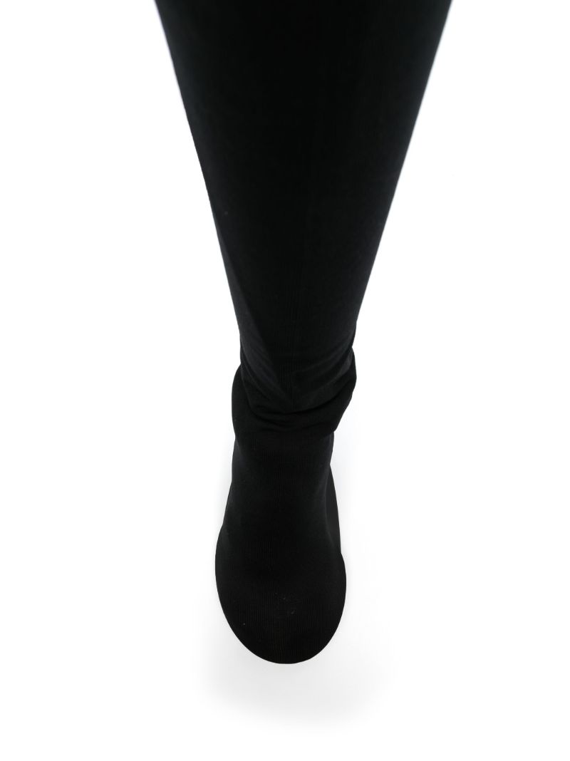 Black Thigh High Abstract 100 Heel Boots