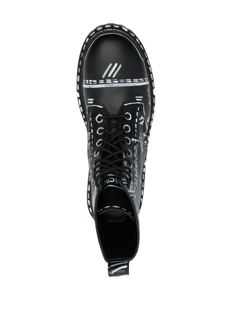 Black Leather Combat Boots