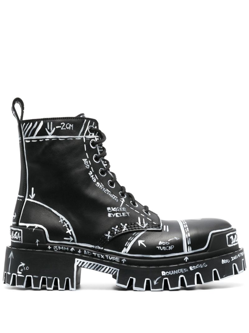 Black Leather Combat Boots