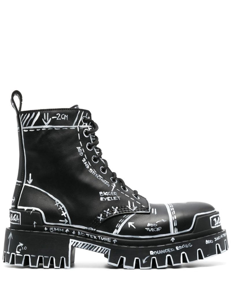 Black Leather Combat Boots