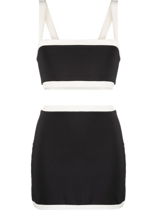 Black Adelina Ecomove Skirt and Top Set