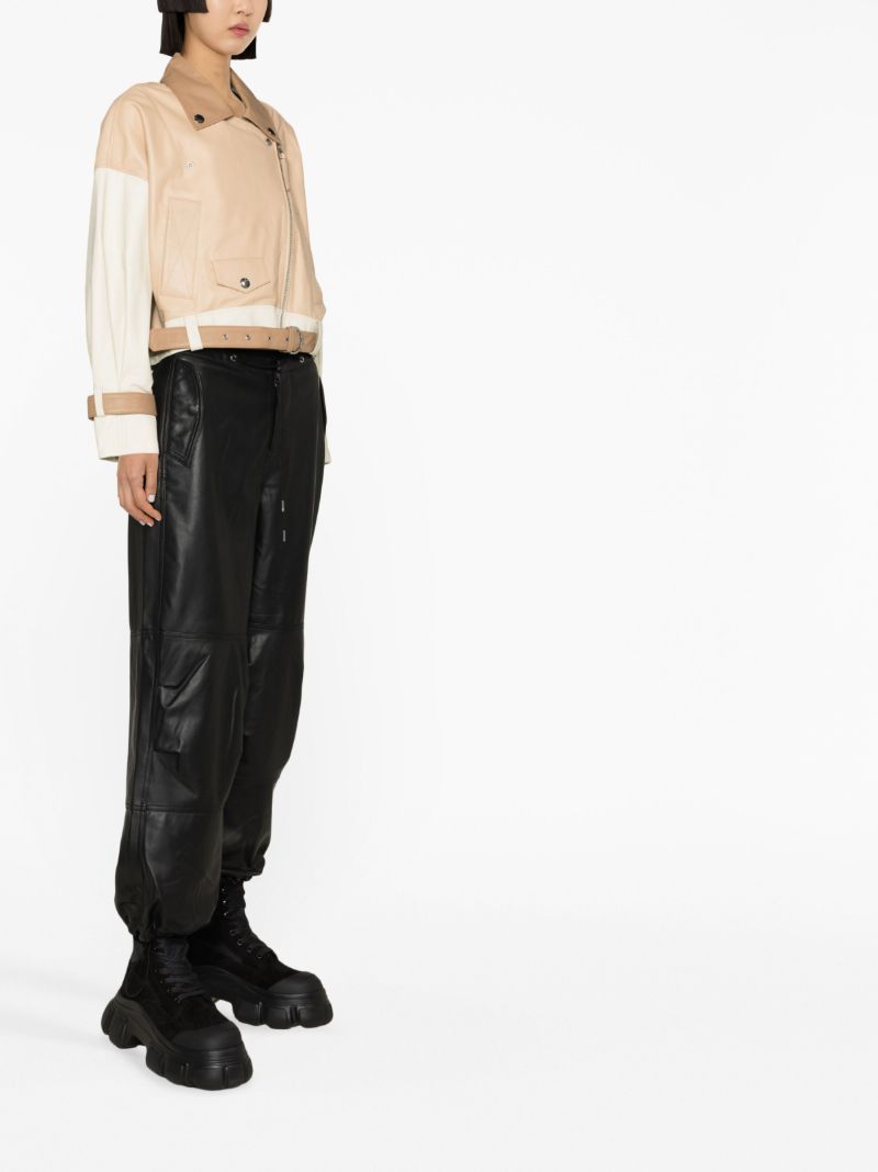Neutral Romy Lia Leather Biker Jacket