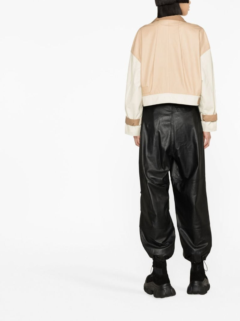 Neutral Romy Lia Leather Biker Jacket