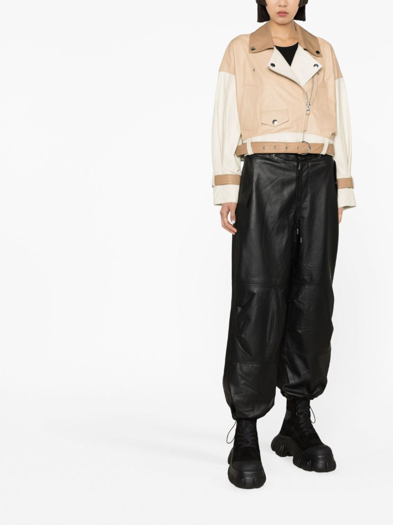 Neutral Romy Lia Leather Biker Jacket
