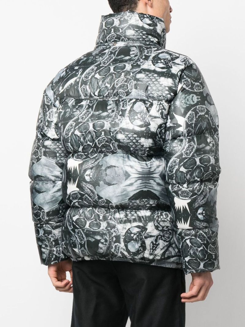 Black Graphic-print Padded Down Jacket