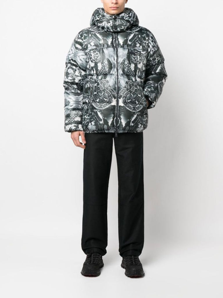 Black Graphic-print Padded Down Jacket
