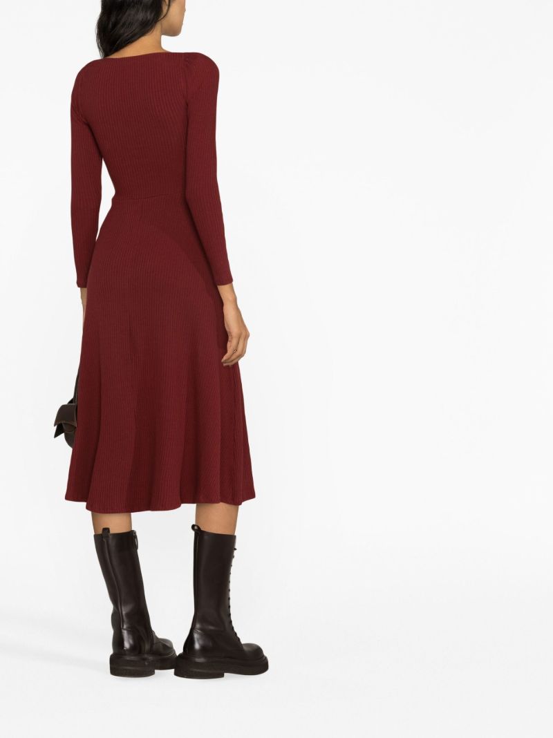 Red Banks Ribbed-knit Dress