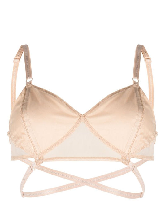 Beige Strap Detail Bra