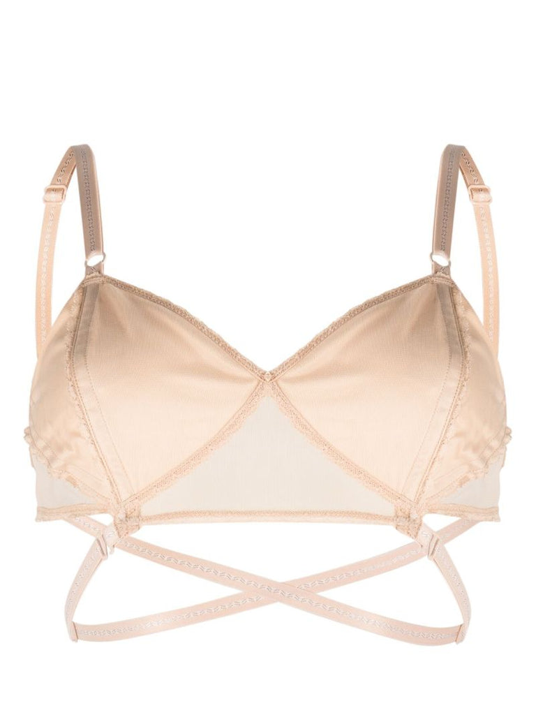 Beige Strap Detail Bra