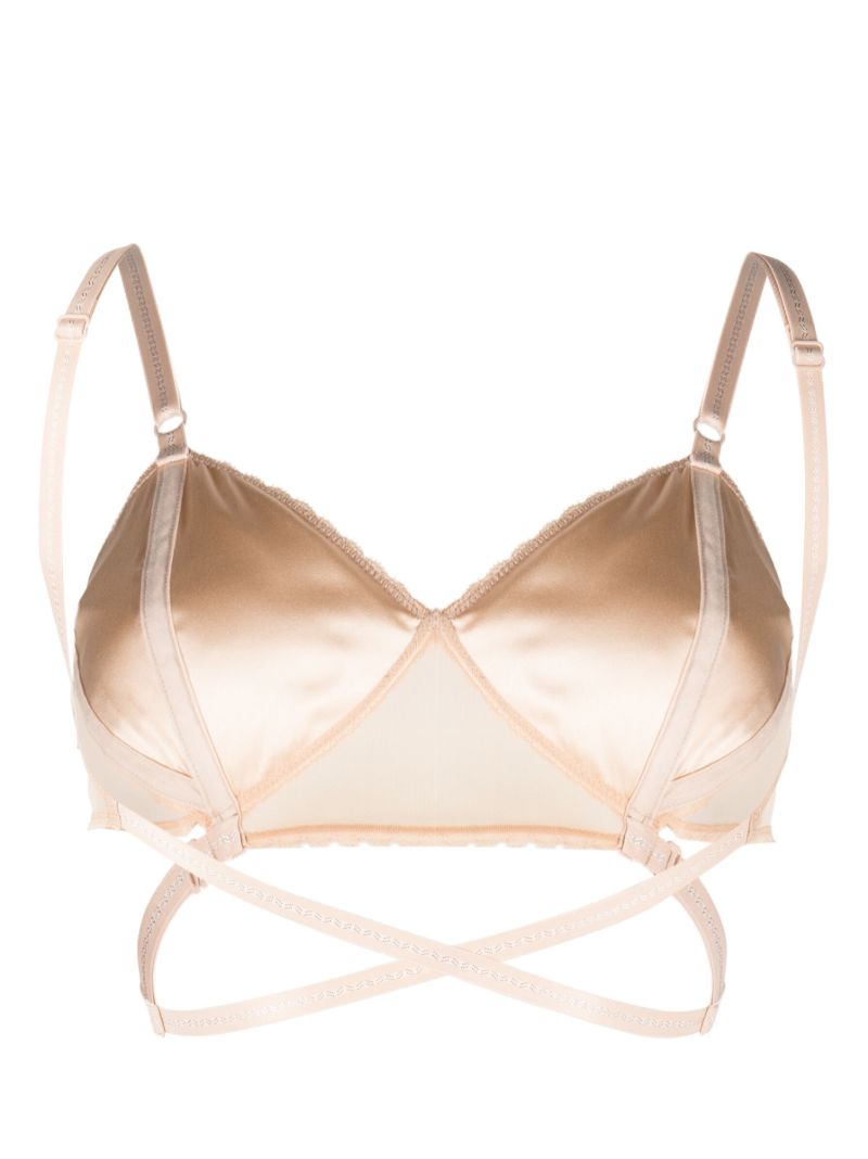 Beige Strap Detail Bra