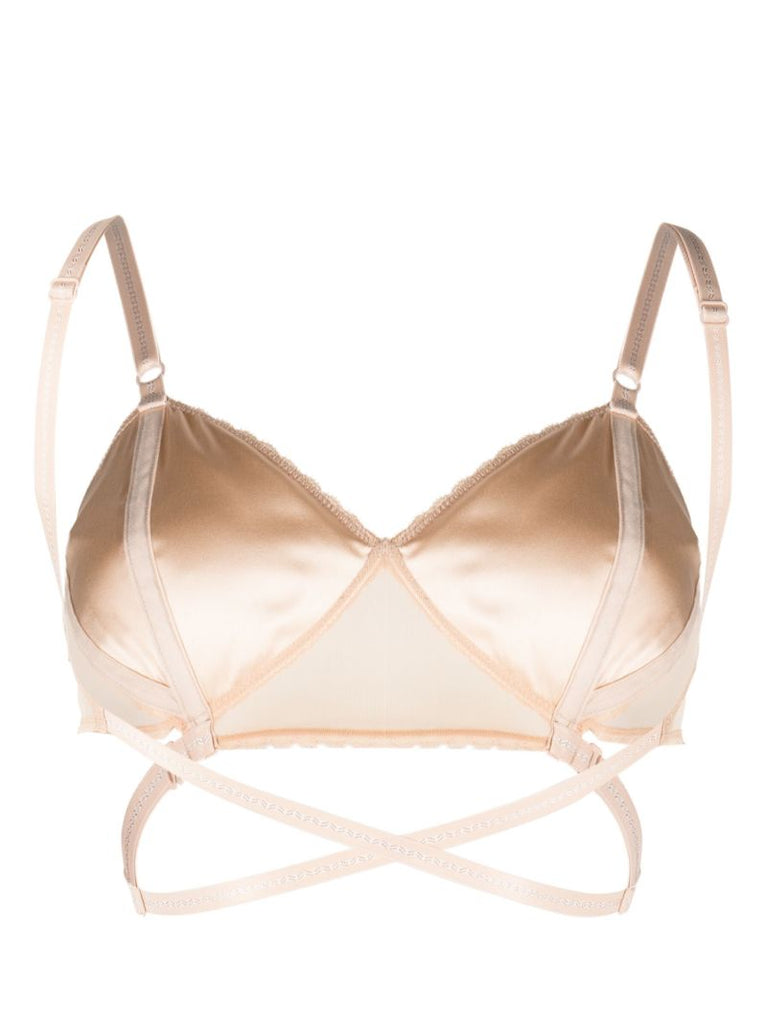 Beige Strap Detail Bra