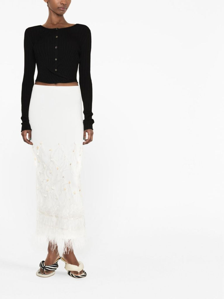 Black Ribbed Wrap Cardigan