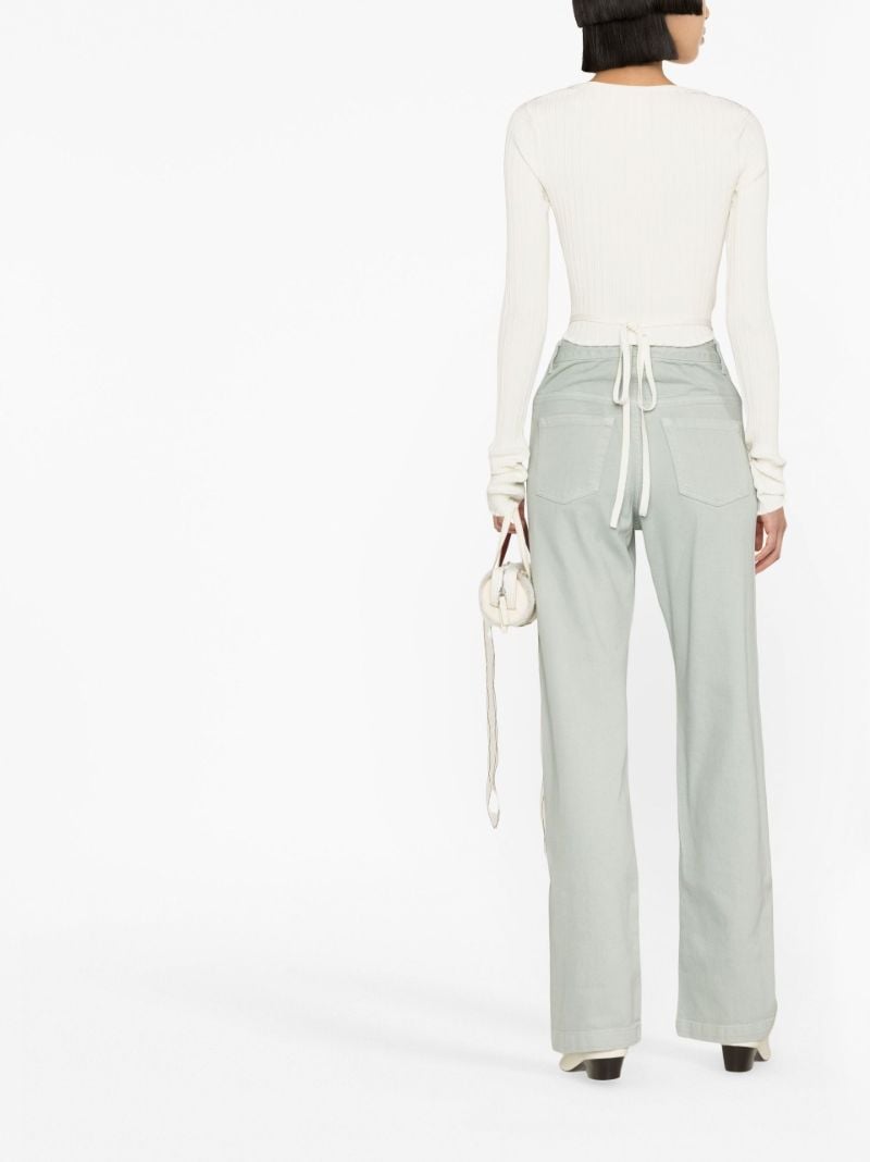 Green High Waist Straight-leg Jeans