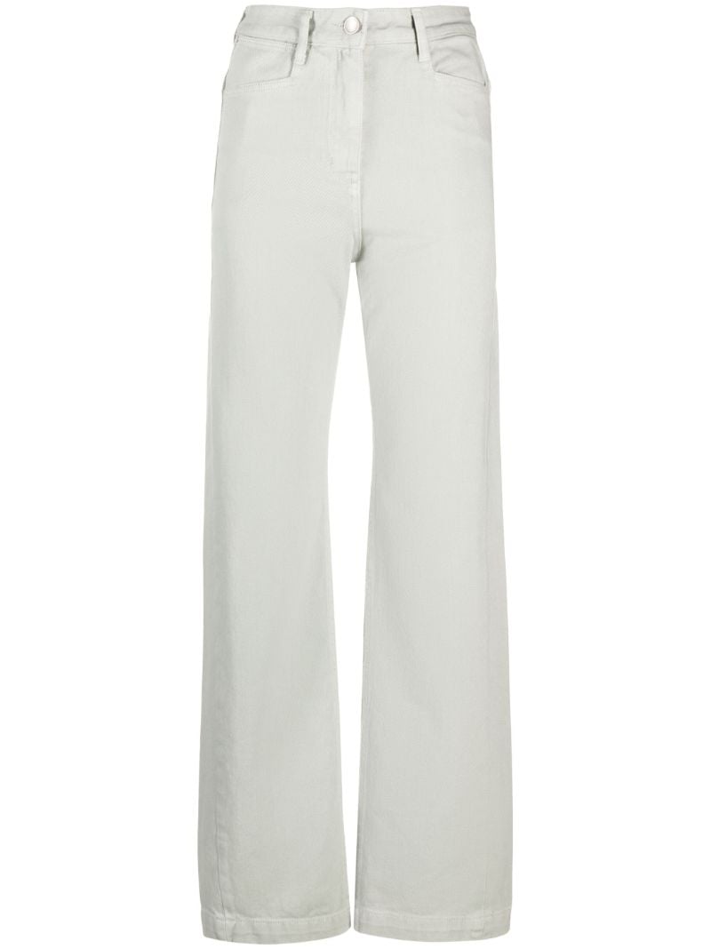 Green High Waist Straight-leg Jeans