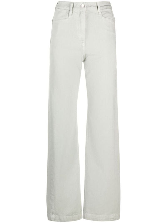 Green High Waist Straight-leg Jeans