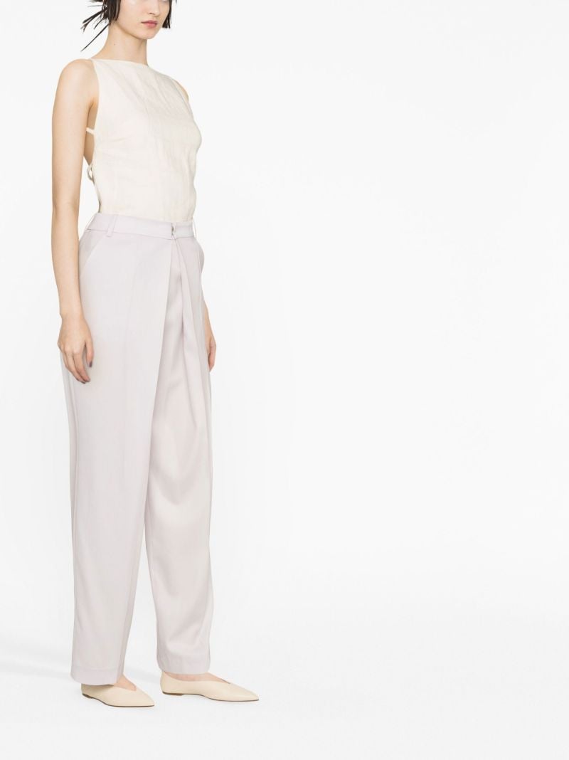 Purple Deep Tuck Tailored Trousers