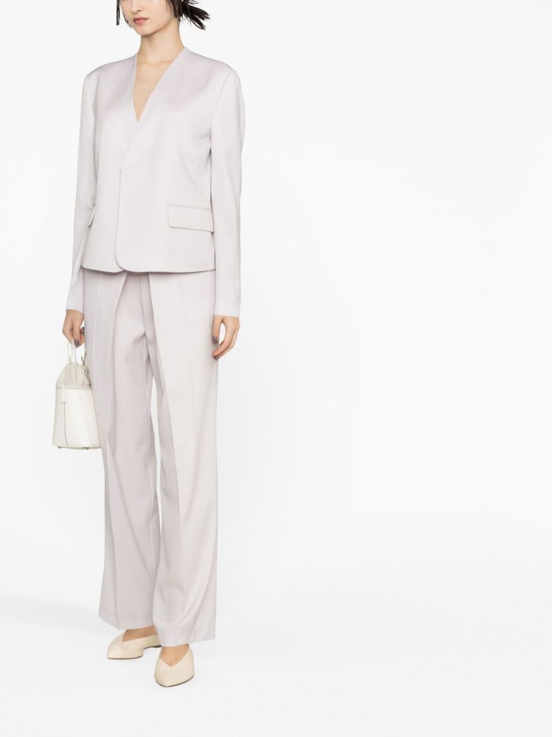 Purple Deep Tuck Tailored Trousers