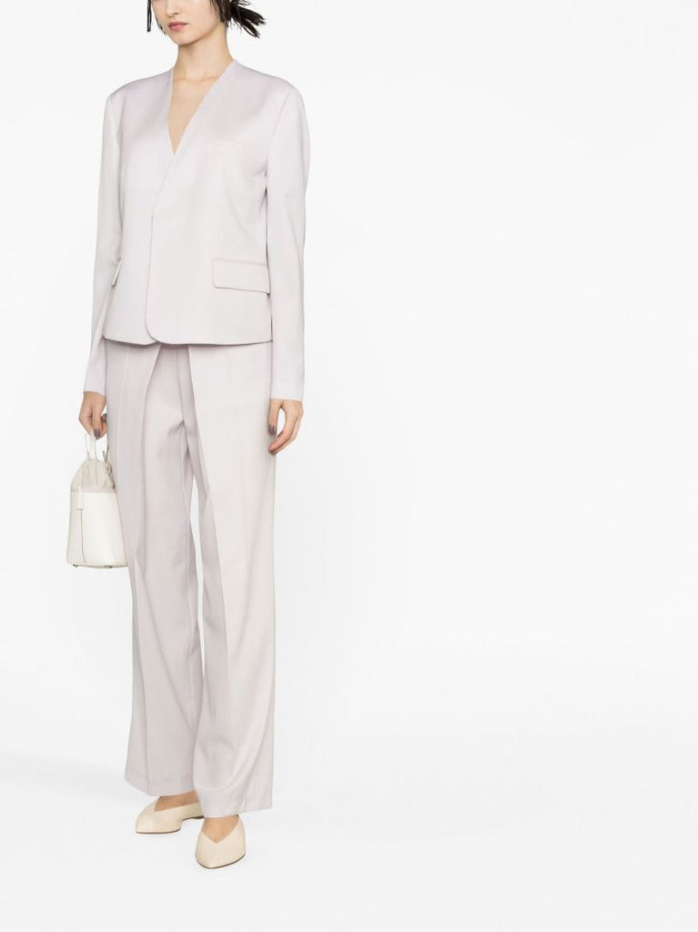 Purple Deep Tuck Tailored Trousers