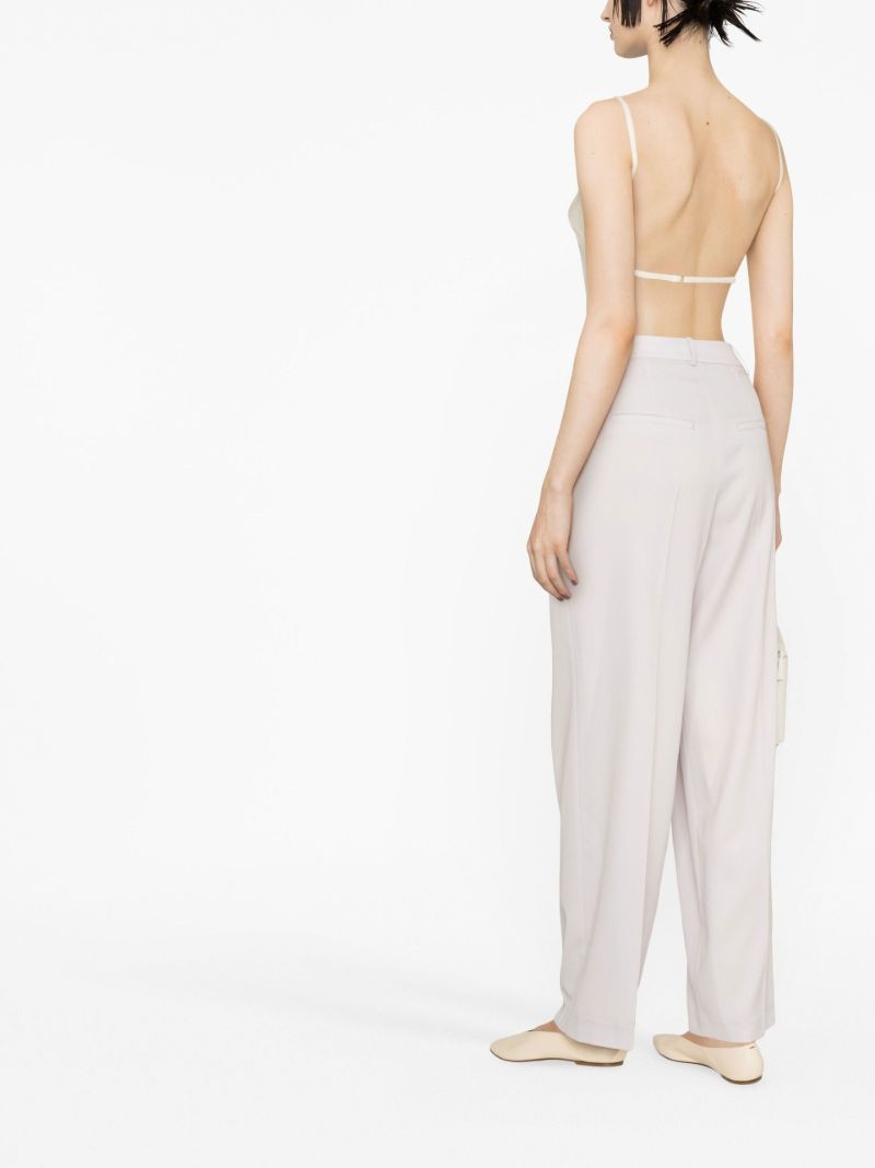 Purple Deep Tuck Tailored Trousers