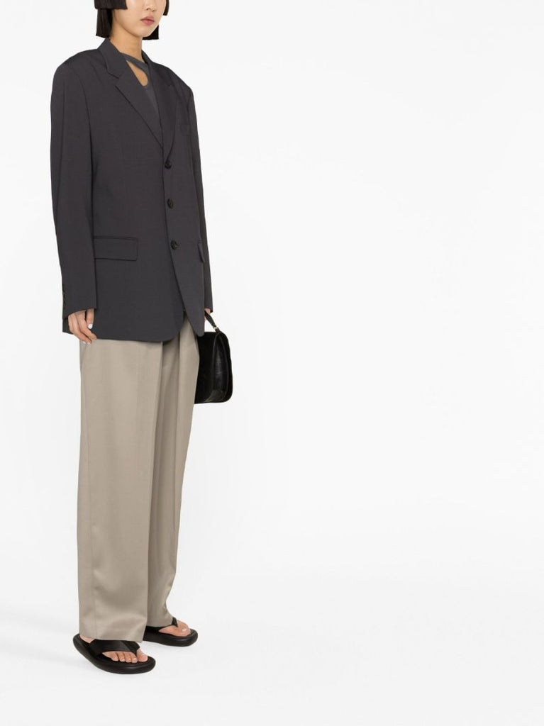 Grey Single Breasted Blazer